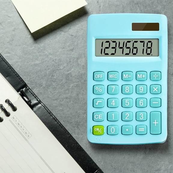 Byujiro 8-Digit Solar-Powered Slim Desktop Calculator Thin Compact Basic Calculator with Clear LCD Display & Easy-Press Buttons, Battery-Powered for Office, Students, Business & Gifts