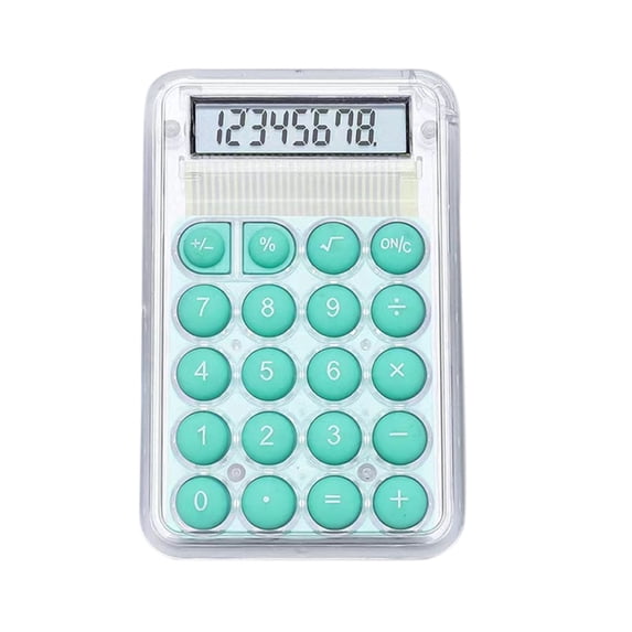 Byujiro 8-Digit Transparent Mini Student Calculator Compact Portable Basic Calculator with Round Buttons, Pocket Calculator Cute Aesthetic Desk Calculator for School, Office