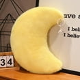 thumbnail image 1 of Byujiro 8 Inch Fluffy Moon Shaped Plush Throw Pillow Cute Soft Faux Fur Decorative Cushion for Kids, Bedroom, Living Room, Couch & Home Decor, 1 of 6