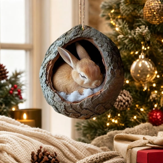 Byujiro Acrylic Christmas Ornament 3.15 Inch Flat Woodland Animal in ...