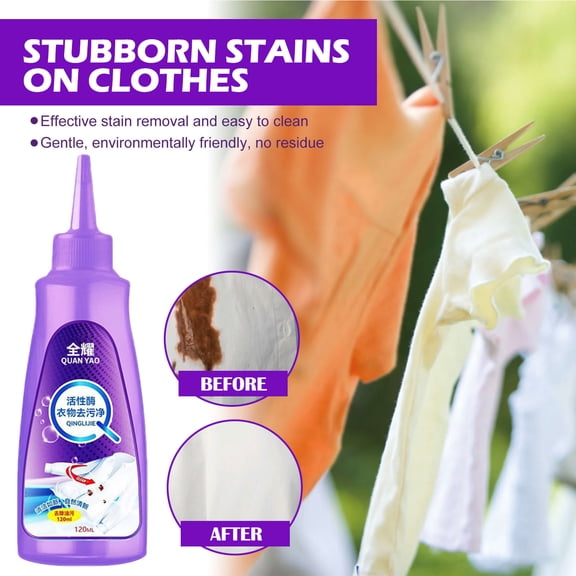 Byujiro Active Enzyme Laundry Stain Remover for Sweat Stains, Juice Spots, Grease, 4 fl oz