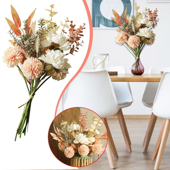 Byujiro Artificial Boho Flower Bouquet Fake Floral Arrangements for Table Centerpieces, Wedding & Home Decor (Vase Not Included)