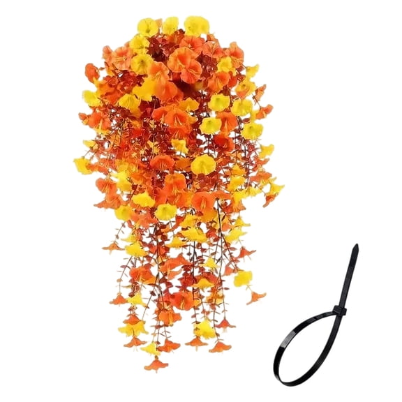 Byujiro Artificial Hanging Flowers Simulated Rose Artificial Flower Conditioning Duct Blocking Living Room Ceiling Decoration Plastic Wrapping Plants Fake Flowers Vines Artificial Flowers