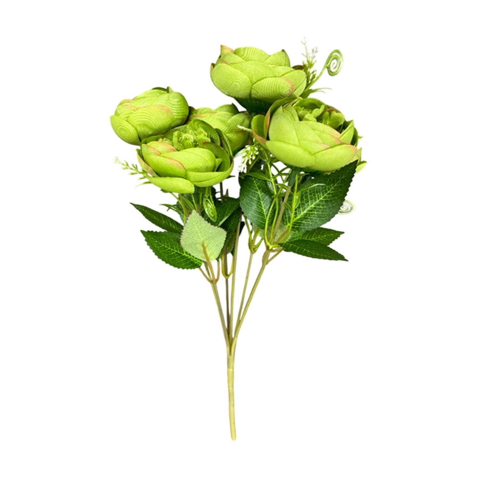 Byujiro Artificial Mini Rose Bouquet Realistic Fake Tea Rose Floral ...