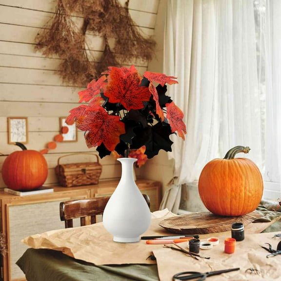 Byujiro Artificial Plants Indoor Home Decorations Fall Decor Artificial Silk Maple Leaves Branches Fall Stems Faux Maple Leaves for Wedding Bouquet Table