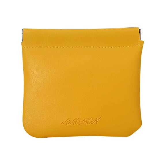 Byujiro Auto-Close PU Leather Mini Pouch Portable Lipstick & Earbuds Storage Bag Compact Spring-Open Cosmetic Organizer for Daily Essentials