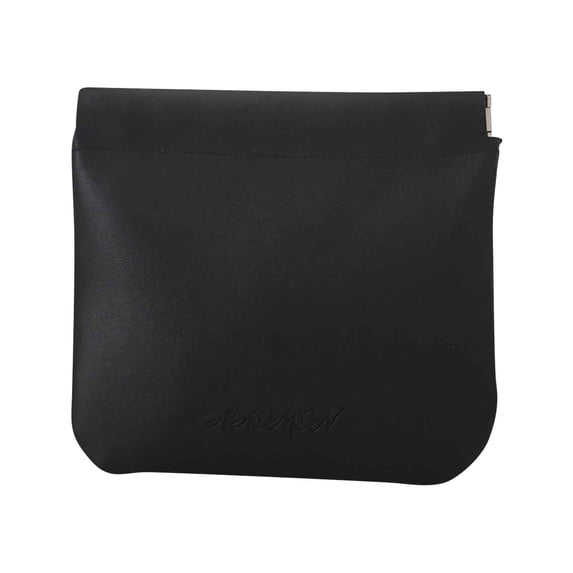 Byujiro Auto-Close PU Leather Mini Pouch Portable Lipstick & Earbuds Storage Bag Compact Spring-Open Cosmetic Organizer for Daily Essentials