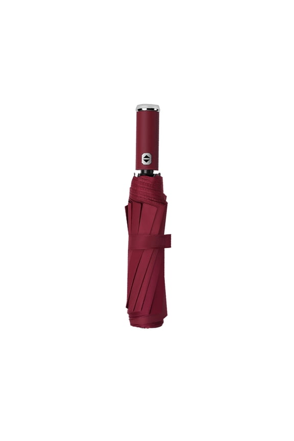 Auto Open Close 10-Rib 3-Fold Umbrella with Rotatable LED Flashlight Business Umbrella Portable Sun & Rain Folding Umbrella for Night Commute & Office Use