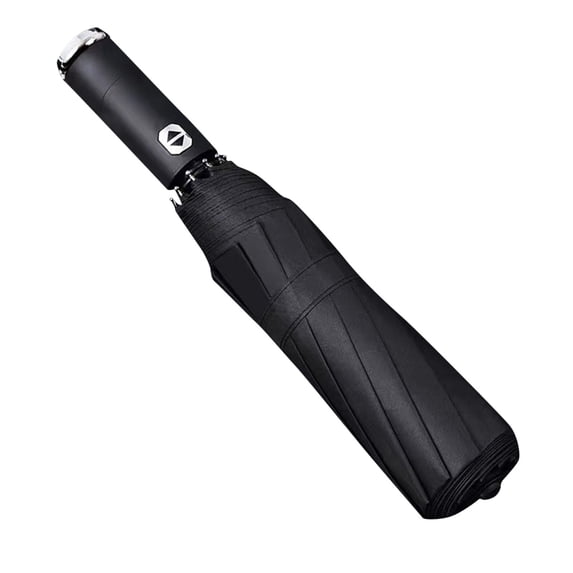 Byujiro Auto Open Close Umbrella with Rotatable LED Flashlight Sun Umbrella with Black Rubber Coating 10-Rib Folding Umbrella for Night Commute & Outdoor Use