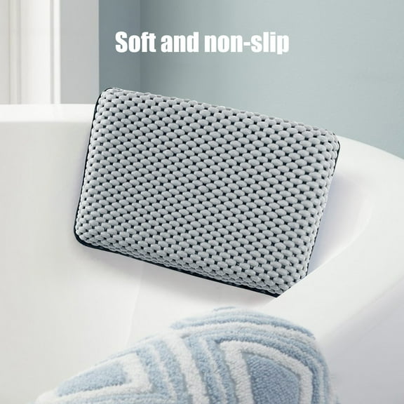 Byujiro Bath Pillow with Suction Cups Foam Spa Pillow for Tub, Head and Neck Support, Non-Slip Bathing Comfort