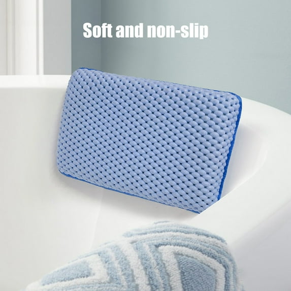 Byujiro Bath Pillow with Suction Cups Foam Spa Pillow for Tub, Head and Neck Support, Non-Slip Bathing Comfort