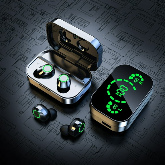 Byujiro Bluetooth Earbuds Digital Display -Control Wireless Bluetooth 5.0 Earphones Headphones Earbuds Headset IPX4
