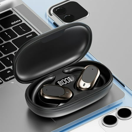 Byujiro Bluetooth Earbuds Hanging Ear True Wireless Double Microphone Noise Reduction Surround Sound 5.4 Bluetooth Openear Earphones Intelligent Translation Earphones