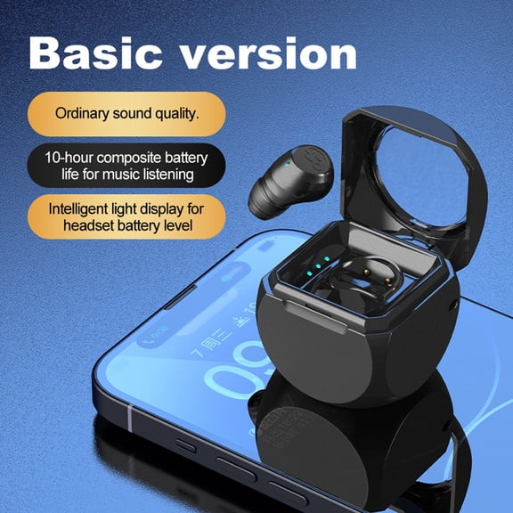 Byujiro Bluetooth Earbuds Q1 Bluetooth Headset Mini One-ear In-ear Sports Business Headphones with Power Display
