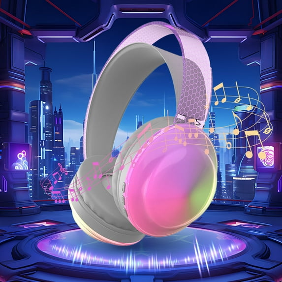 Byujiro Bluetooth Headphones Headset Bluetooth Headset Bright Color RGB Lamp All-package Earmuffs Wireless Sports Headset