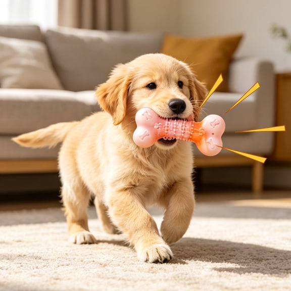 Byujiro Bone Shaped Dog Chew Toy Durable Non-Toxic Dental Teething Toy with Textured Surface, Bite-Resistant Interactive Toy for Aggressive Chewers to Clean Teeth & Relieve Boredom