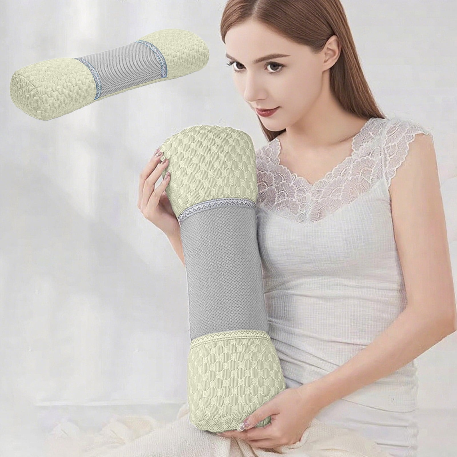 Byujiro Cervical Neck Pillow for Neck and Lumbar Support Memory Bolster Pillow Comfort for Bed for Side Sleepers Back Sleeper
