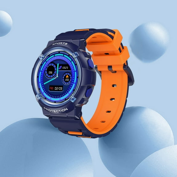 Byujiro Children's Smart Watch Multifunction 1.28-inch Round Screen Wireless Magnetic Charging Motion Data Analysis IP68 Watertightness Bluetooth Function for Boys Girls