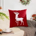 thumbnail image 1 of Byujiro Christmas Elk Embroidered Pillow Cover Soft Christmas Decor Cushion Case for Sofa Bed Couch Christmas Decorations, 1 of 6