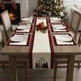 thumbnail image 1 of Byujiro Christmas Table Runner and Placemats Set, 1‑Piece Table Runner with 6‑Pcs Placemats, Snowflake Printed Fabric Table Topper for Xmas Holiday Dinner, Family Gathering, 1 of 6