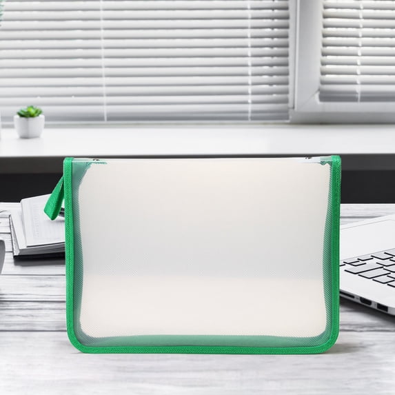 Byujiro Clear PP Zipper File Bag A4 Plastic Document Organizer with Sturdy Zipper, Meeting Folder for Office, School, Papers & Document Organization
