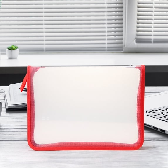 Byujiro Clear PP Zipper File Bag A4 Plastic Document Organizer with Sturdy Zipper, Meeting Folder for Office, School, Papers & Document Organization