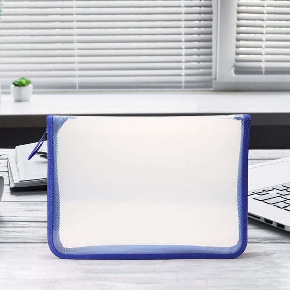 Byujiro Clear PP Zipper File Bag A4 Plastic Document Organizer with Sturdy Zipper, Meeting Folder for Office, School, Papers & Document Organization