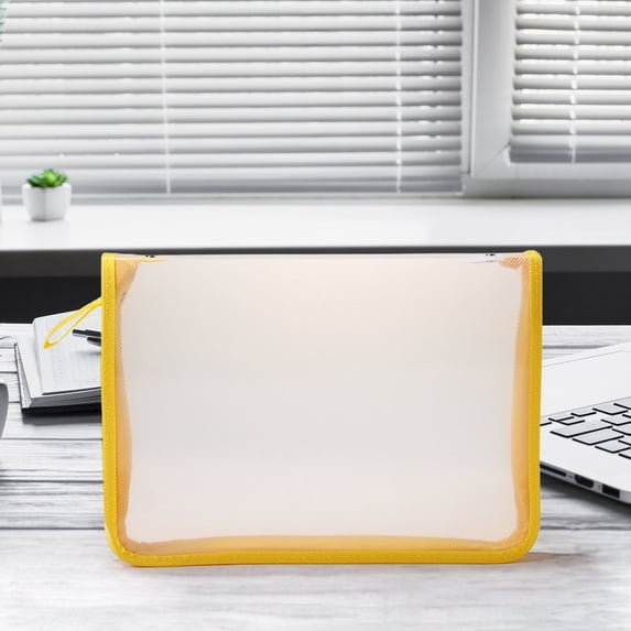 Byujiro Clear PP Zipper File Bag A4 Plastic Document Organizer with Sturdy Zipper, Meeting Folder for Office, School, Papers & Document Organization