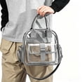 thumbnail image 1 of Byujiro Clear PVC Backpack Transparent Crossbody Bag Multi-Pocket See-Through Tote with Top Handle for Events, Travel & Daily Use, 1 of 5