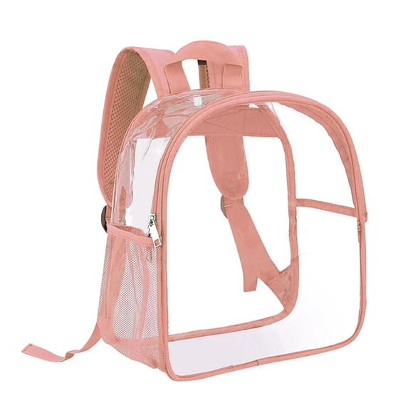 Byujiro Clear PVC Backpack Waterproof Transparent Bag See-Through Student & Travel Daypack with Mesh Pocket for Events & School