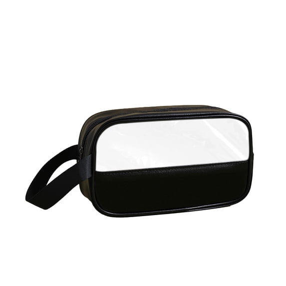 Byujiro Clear Panel Water-Resistant Travel Toiletry Bag Spacious Cosmetic Organizer with Carry Handle, Transparent Pouch for Skincare & Essentials