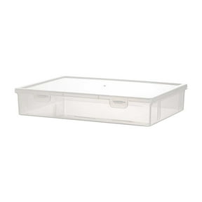 Byujiro Clear Plastic Storage Box with Lid Portable Organizer Container for Documents, Stickers, Crafts, Office Supplies & Photo Storage, Stackable & Dustproof