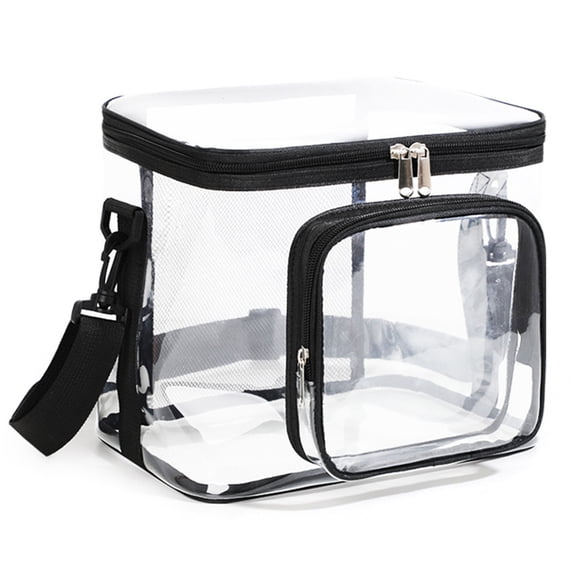 Byujiro Clear Transparent Picnic Bag for Parties, Lunch Tote with Handles, Cosmetics Toiletries Portable Storage Bag