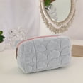 thumbnail image 1 of Byujiro Cloud Quilted Plush Cosmetic Pouch Soft Fluffy Multi-Purpose Makeup Organizer Spacious Zippered Storage Bag for Daily Essentials, 1 of 7
