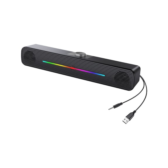 Byujiro Computer Speaker RGB PC Speaker USB Powered 3.5mm AUX Cable for PC Laptop Tablet Phone for Gaming, Music & Home Office