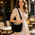 thumbnail image 1 of Byujiro Corduroy Crescent Shoulder Crossbody Bag Casual Solid Color Sling Purse Adjustable Strap Bag for Daily Commute, Travel and Errands, 1 of 7
