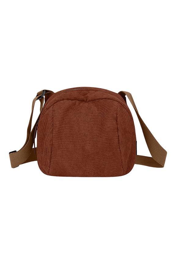Corduroy Crossbody Sling Bag for Women Casual Shoulder Purse Adjustable Strap Everyday Bag for Commuting, Errands, and Travel