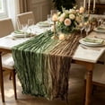 thumbnail image 1 of Byujiro Crinkle Gauze Table Runner Tie-Dye Gradient Boho Table Decor Lightweight Wrinkle Table Scarf, Bohemian Style for Wedding Reception, Banquet, Holiday Party, Dining Table Decoration, 1 of 6