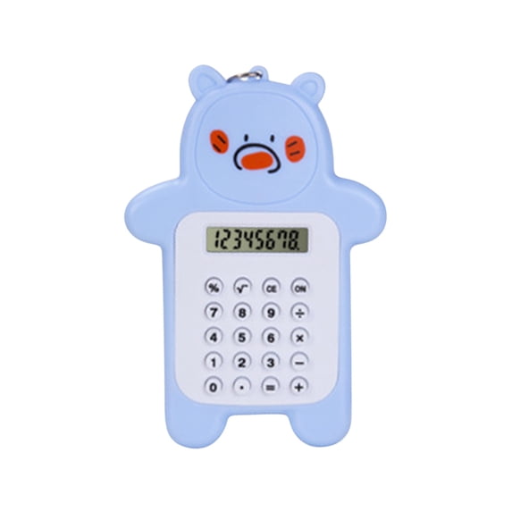 Byujiro Cute Bear Mini Calculator Portable Student Calculator with Keychain, Compact Handheld Basic Calculator Animal Shaped for Kids, School Supplies, Party Favors, Gifts