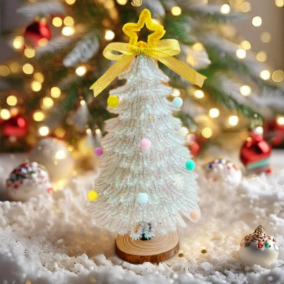 Byujiro DIY Christmas Tree, Pipe Cleaner Craft Christmas Tree Material Pack Christmas Gift Decoration Small Ornament Portable Holiday Tree Christmas Decorations