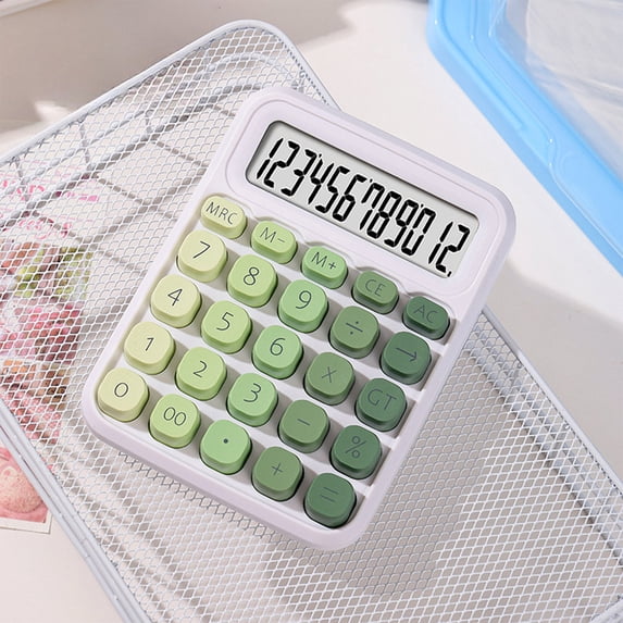 Byujiro Desktop Calculator LCD Display Basic Calculator Silent Mechanical Button Calculator Battery Powered Cute Desk Calculator for Students, Office, Home, School Supplies