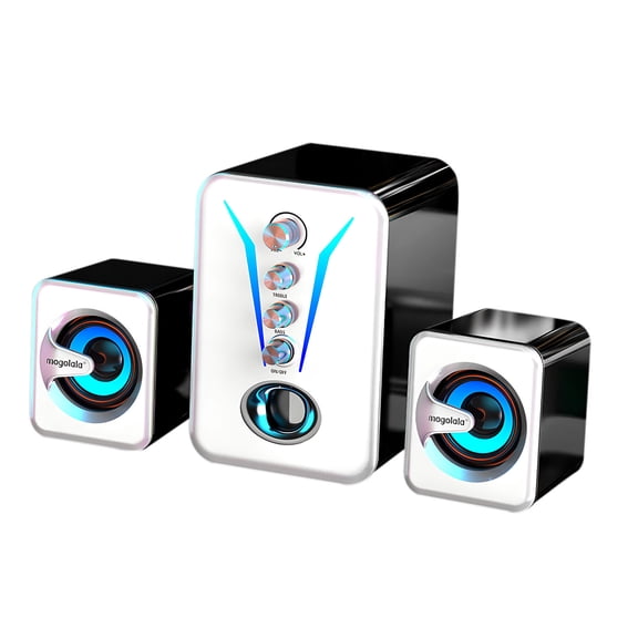 Byujiro Desktop Laptop Speaker High Sound Quality High Volume Heavy Subwoofer Wired Connection Bluetooth Speaker with Bright Light