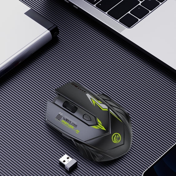 Byujiro Dual Mode Bluetooth 2.4G Wireless Gaming Mouse, 6 Programmable Buttons Ergonomic E-Sports Mice, Adjustable High DPI, Rechargeable Long Battery, Compatible with PC Laptop
