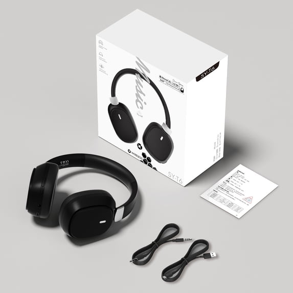 Byujiro Over Ear Headphones Head Mounted Wired and Wireless Double Mode Foldable Soft Headband Low Latency High Battery 5.4 Sports Gaming Bluetooth Headphones Earphones