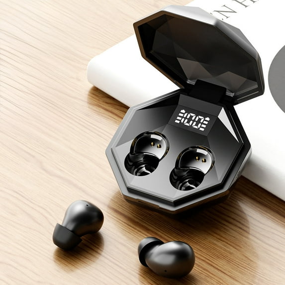 Byujiro Earbuds Wireless Bluetooth True Wireless Mini in Ear Surround Sound Active Noise Reduction Type-C Fast Charging Digital Display Low Latency 5.4 Bluetooth Earphones