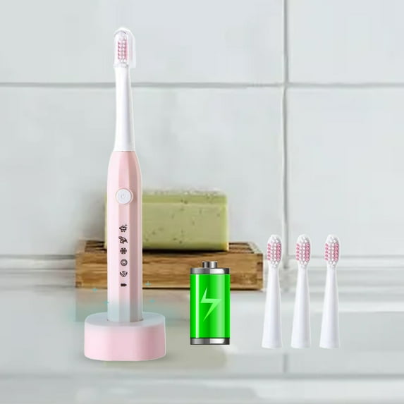 Byujiro Electric Toothbrush for Adults and Kids,Travel Toothbrush with 4 Brush Heads, 5 Modes PowerToothbrush, with Magnetic Base Charging