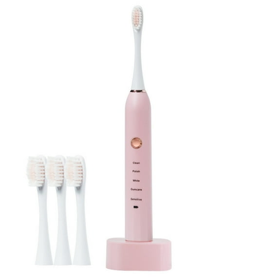 Byujiro Electric Toothbrush with 4 Brush Heads, Low Noise, Portable, Timer Toothbrush IPX7 Water Toothbrush Vibration