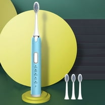Byujiro Electric Toothbrush with 4 Brush Heads for Adults, Low Noise, Portable, Smart Timer Toothbrush IPX7 Water Toothbrush Vibration