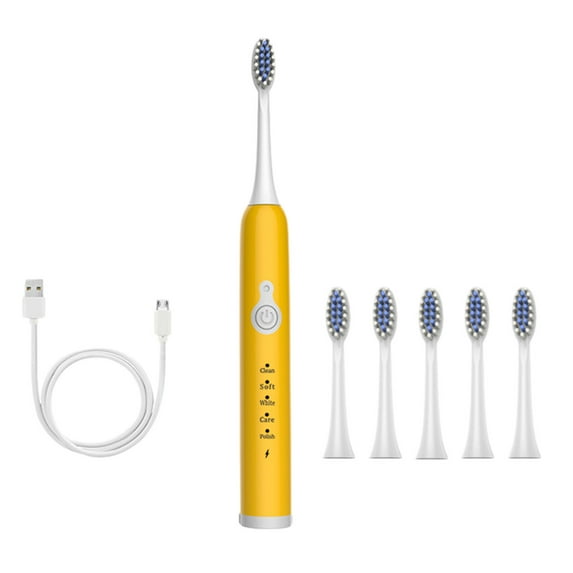 Byujiro Electric Toothbrush with 6 Brush Heads, 5 Cleaning Modes, Upgraded Toothbrush, Longer Life, Faster Chargin