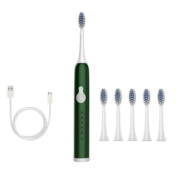 Byujiro Electric Toothbrush with 6 Brush Heads, 5 Cleaning Modes, Upgraded Toothbrush, Longer Life, Faster Chargin